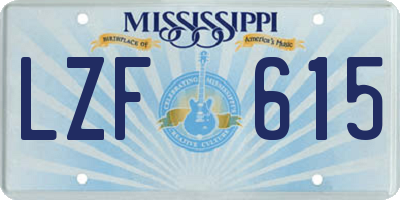 MS license plate LZF615
