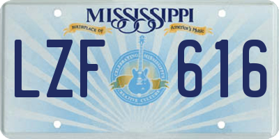 MS license plate LZF616