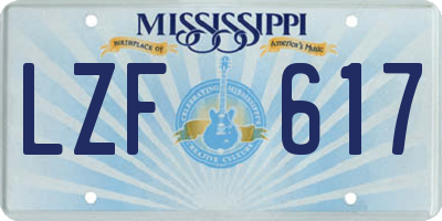 MS license plate LZF617