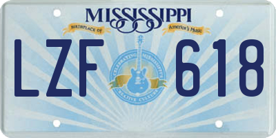 MS license plate LZF618