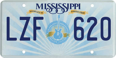 MS license plate LZF620