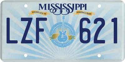 MS license plate LZF621