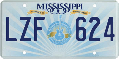 MS license plate LZF624