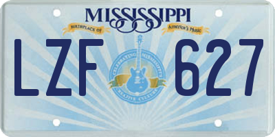 MS license plate LZF627
