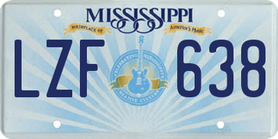 MS license plate LZF638