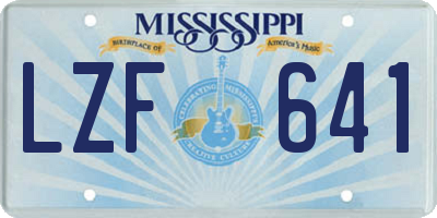 MS license plate LZF641