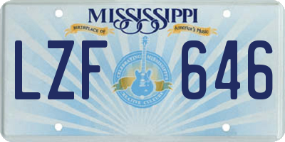 MS license plate LZF646