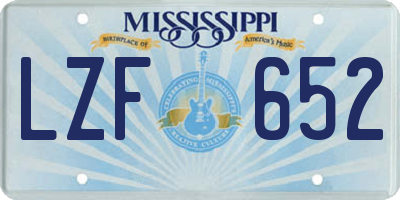 MS license plate LZF652
