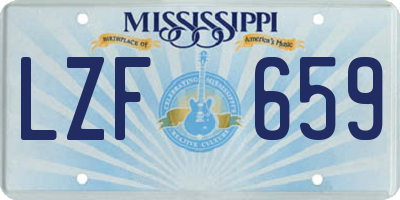 MS license plate LZF659
