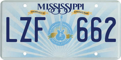 MS license plate LZF662