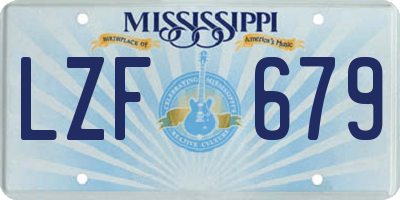 MS license plate LZF679