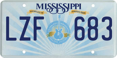 MS license plate LZF683