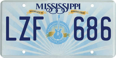 MS license plate LZF686
