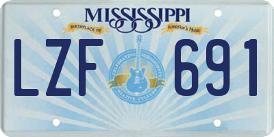 MS license plate LZF691