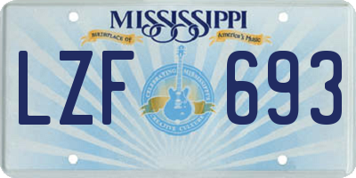 MS license plate LZF693