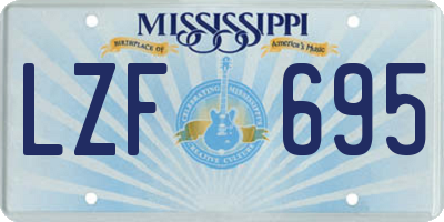 MS license plate LZF695