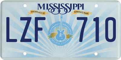 MS license plate LZF710