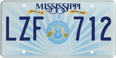 MS license plate LZF712