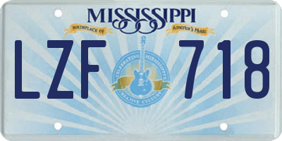 MS license plate LZF718