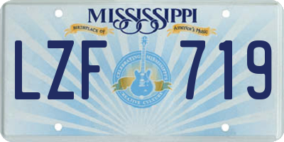 MS license plate LZF719