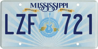 MS license plate LZF721