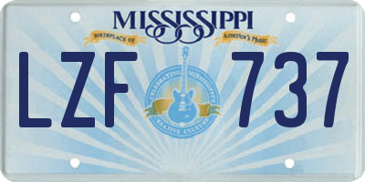 MS license plate LZF737