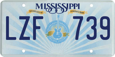 MS license plate LZF739