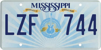 MS license plate LZF744