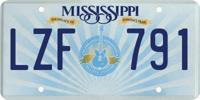 MS license plate LZF791
