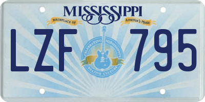 MS license plate LZF795