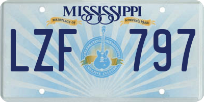 MS license plate LZF797