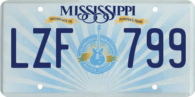 MS license plate LZF799