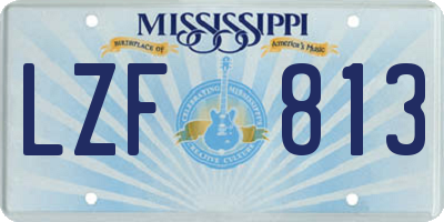 MS license plate LZF813