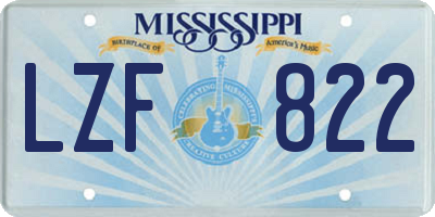 MS license plate LZF822