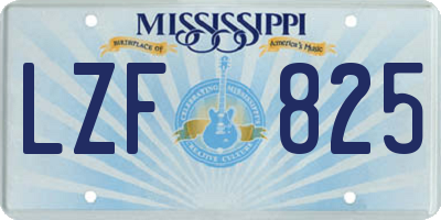 MS license plate LZF825