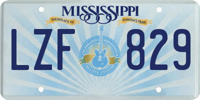 MS license plate LZF829