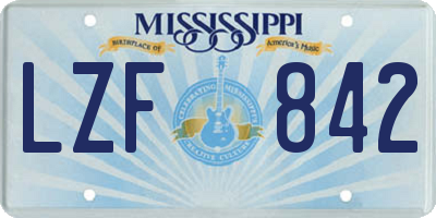 MS license plate LZF842