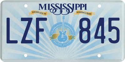 MS license plate LZF845