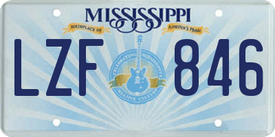 MS license plate LZF846