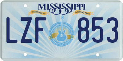 MS license plate LZF853