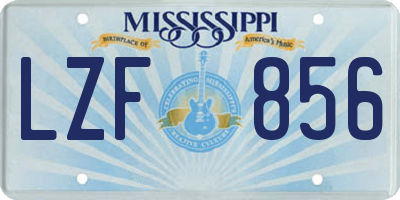 MS license plate LZF856