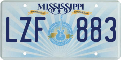 MS license plate LZF883