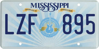 MS license plate LZF895