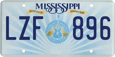 MS license plate LZF896