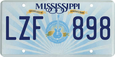MS license plate LZF898