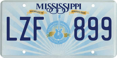 MS license plate LZF899