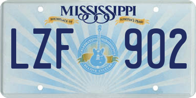 MS license plate LZF902