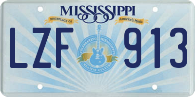 MS license plate LZF913