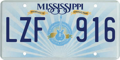 MS license plate LZF916