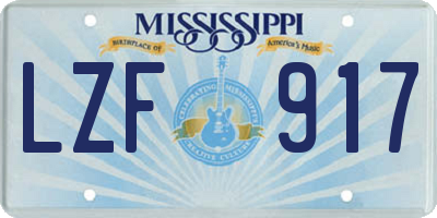 MS license plate LZF917